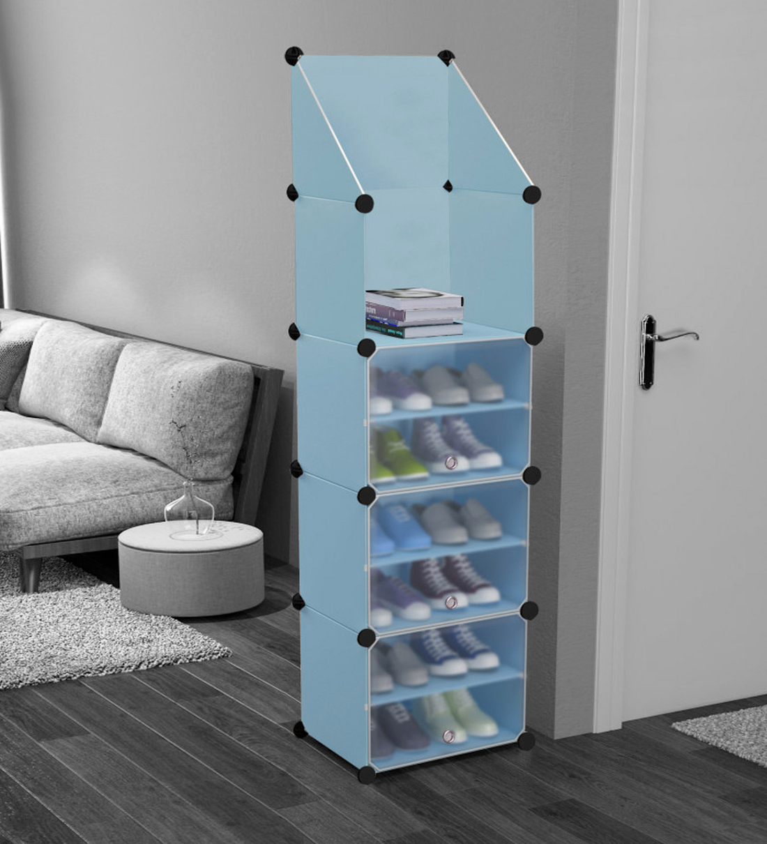 Buy Homa Collapsible Shoe Rack in Blue Colour Online - Open Shoe Racks ...