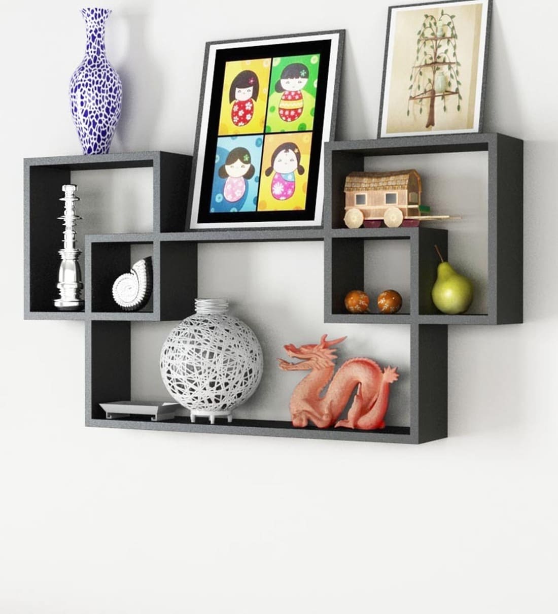 Buy Engineered Wood Mozaic Wall Shelf by Home Sparkle Online Modern Wall Shelves Wall