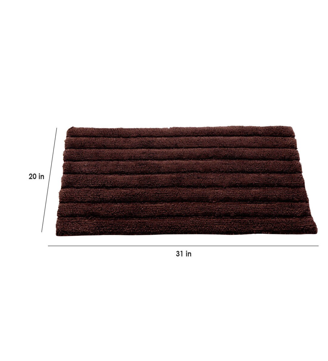 Buy Brown Solid Cotton 32x20 Inches Max Absorbant Bath Mat by HomeFurry