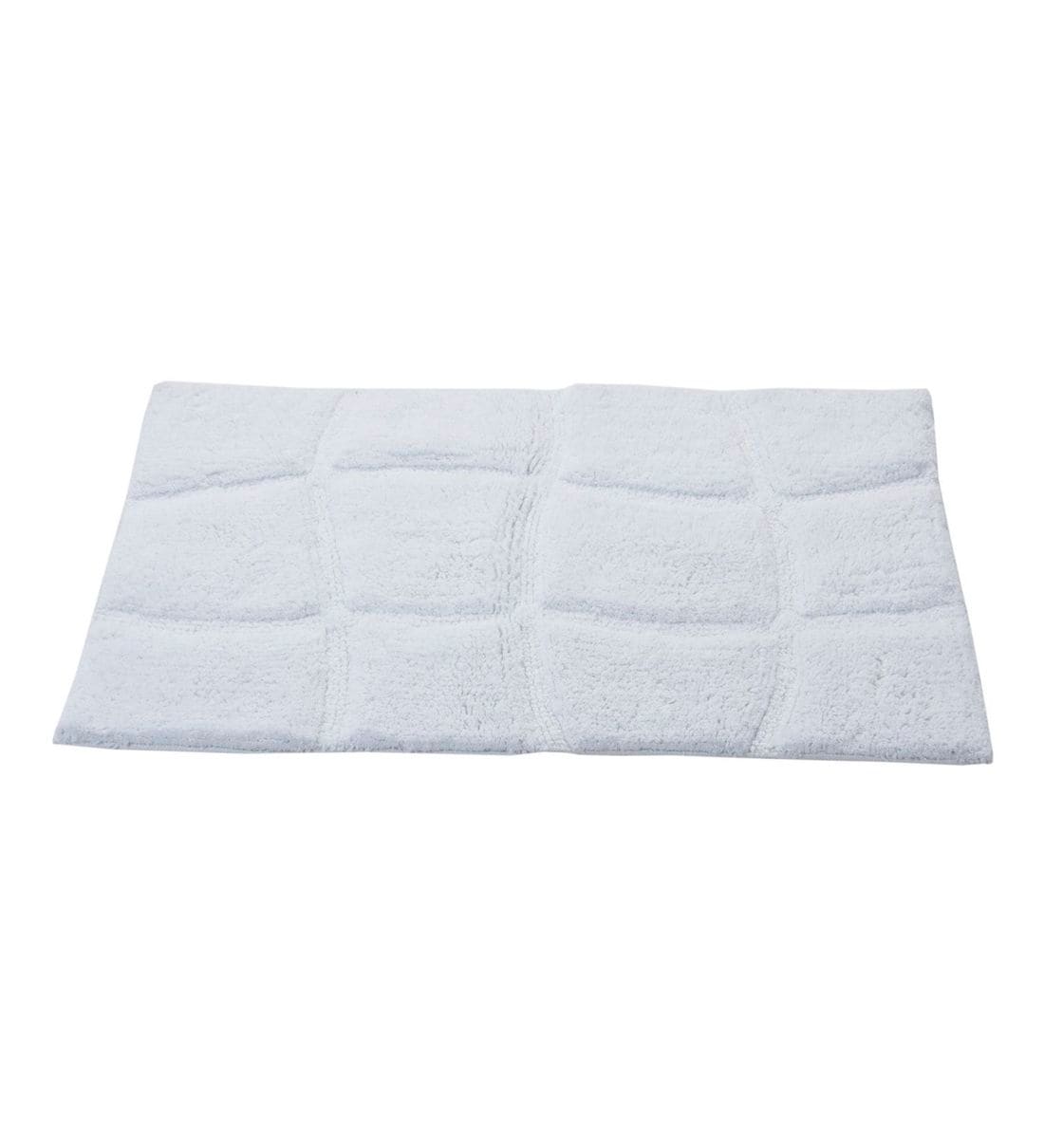 Buy White Solid Cotton 32 x 20 Inches Max Absorbant Door Mat by