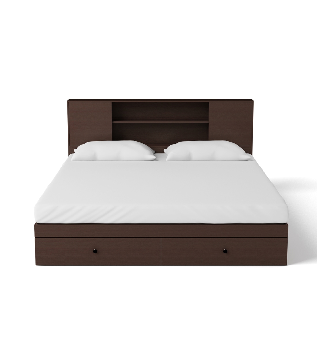 Buy Hoshi Queen Size Bed With Storage In Wenge Finish By Mintwud Online