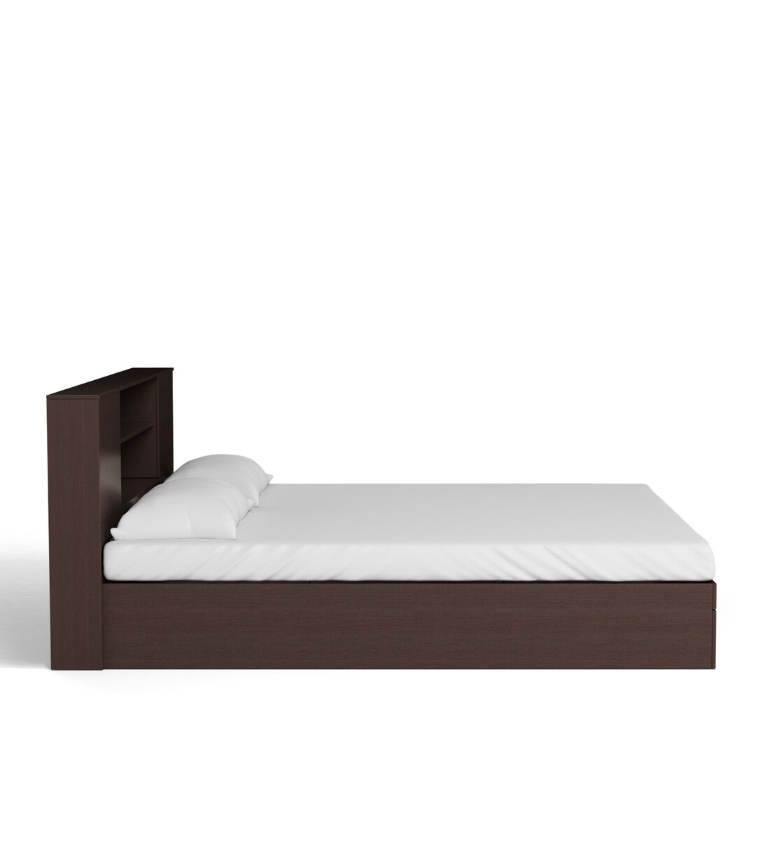 Buy Hoshi Queen Size Bed With Storage In Wenge Finish By Mintwud Online