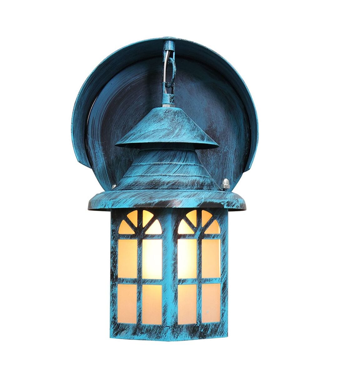 Buy House Box Shaped Algae Blue Metal Wall Sconce at 67% OFF by