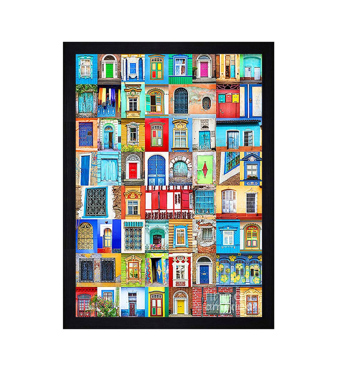 Buy House Multicolour Wood & MDF Framed Abstract Art Print Online