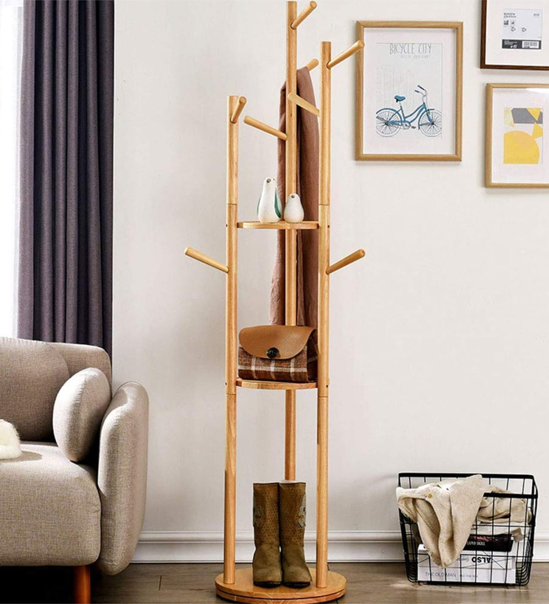 Wooden Brown Coat Stand by House of Quirk