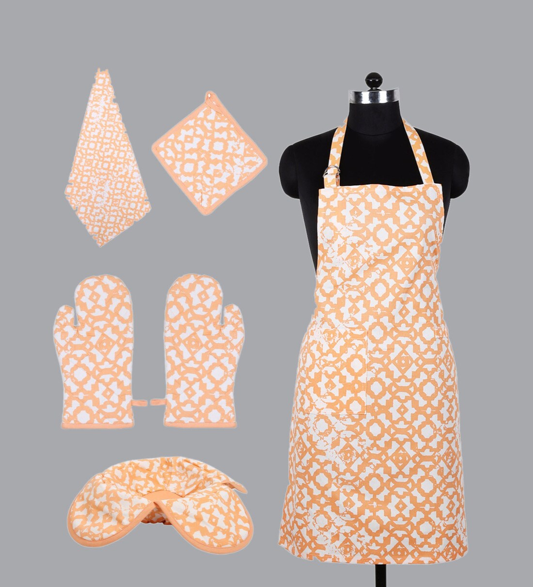 orange kitchen linens