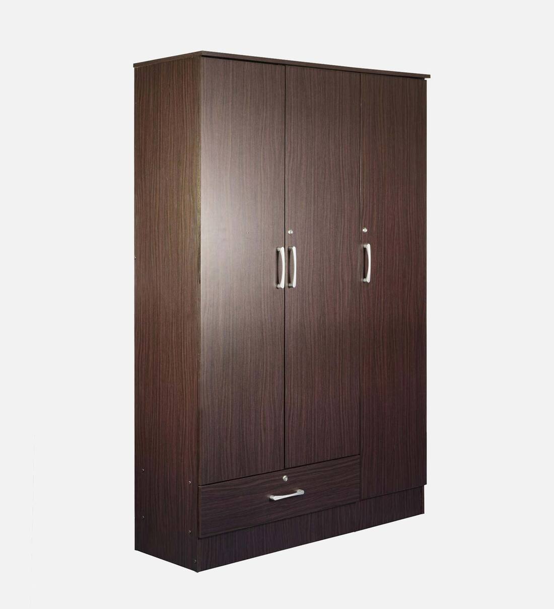 Buy Housen 3 Door Wardrobe in Walnut Finish By Mintwud Online - 3 Door ...