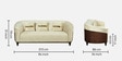 Holland Velvet 3 Seater Sofa in Beige Colour