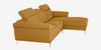 Honora Leatherette LHS Sectional Sofa (2+ Lounger) in Yellow Color