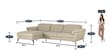 Honora Leatherette RHS Sectional Sofa (2+ Lounger) In Light Cream Color