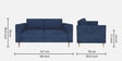 Host Velvet 2 Seater Sofa In Navy Blue