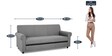 Houston 3 Seater Sofa in Grey Colour