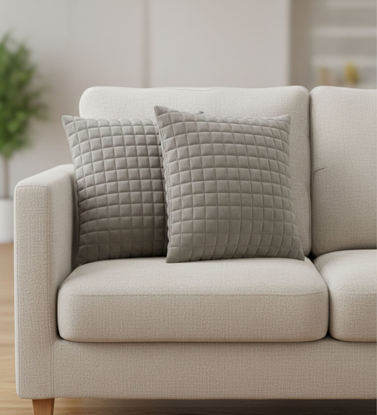 Grey Velvet Embroidered 16X16 Inches 2Pcs Cushion Covers