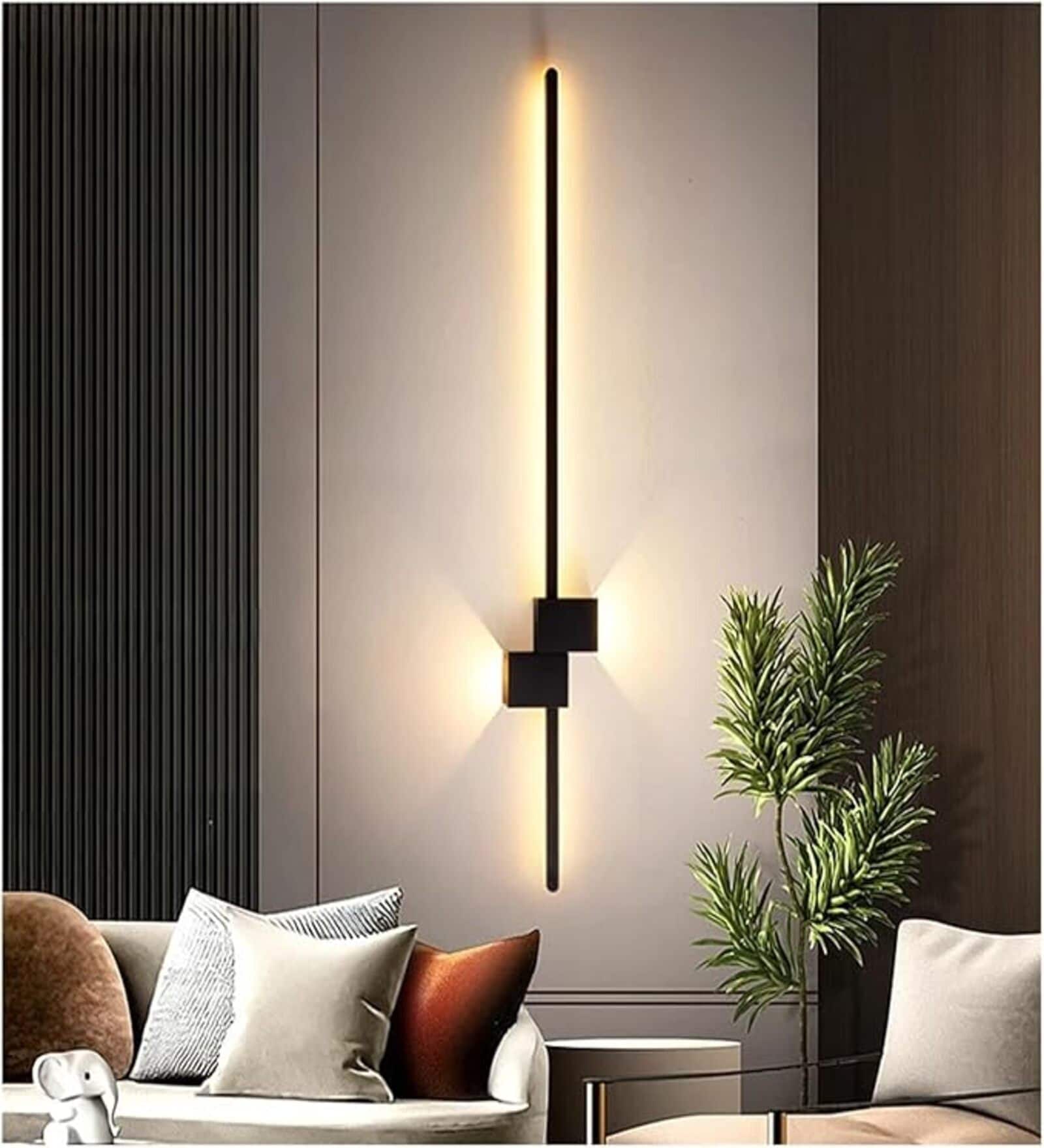 Holden 600mm Linear Wall Light Black Body Dual Spot Tri-Color LED Modern Decorative Wall Lamp for Living Room Bedroom