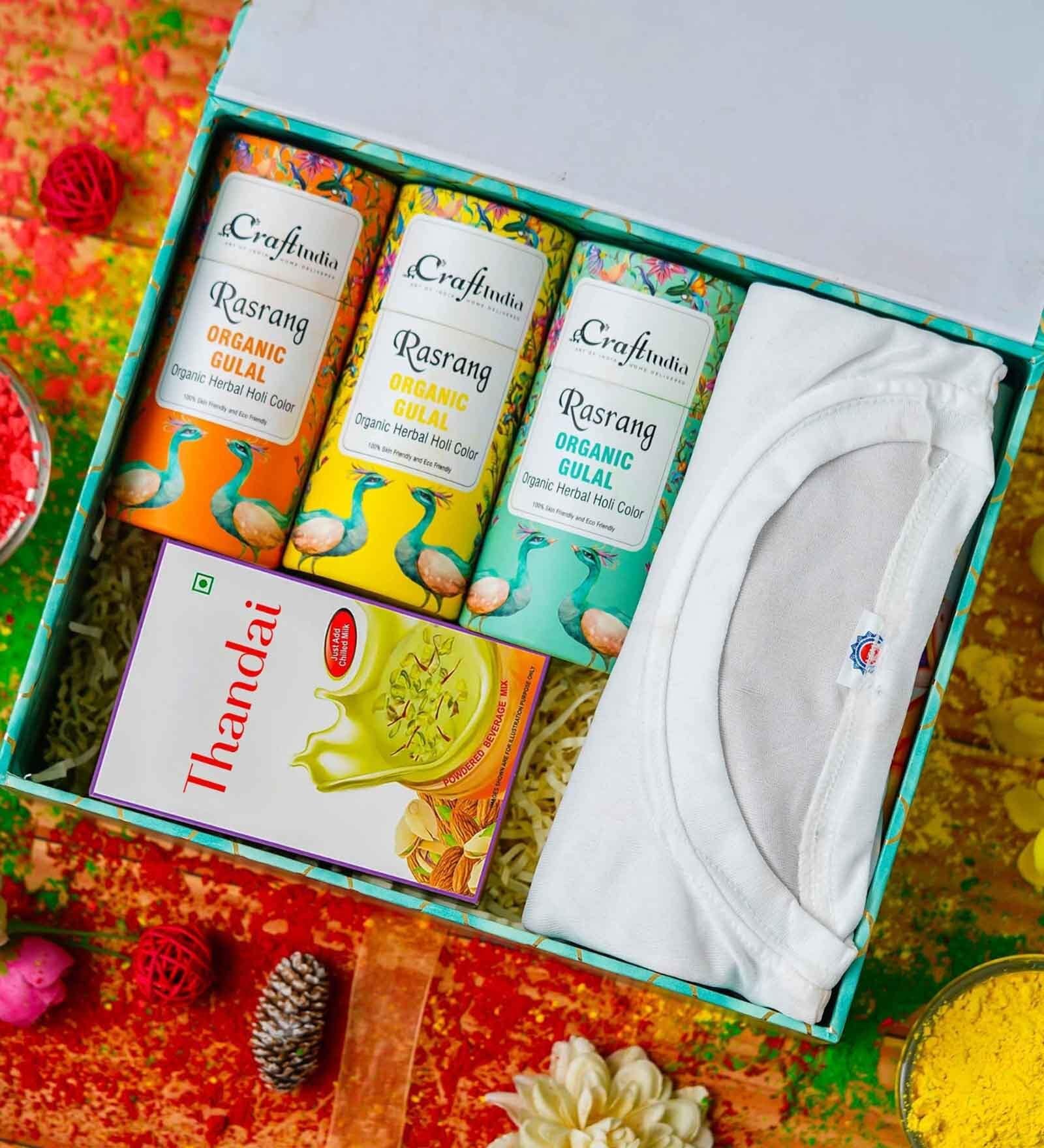 Holi Gift Hamper Organic Gulal Holi Colors and more