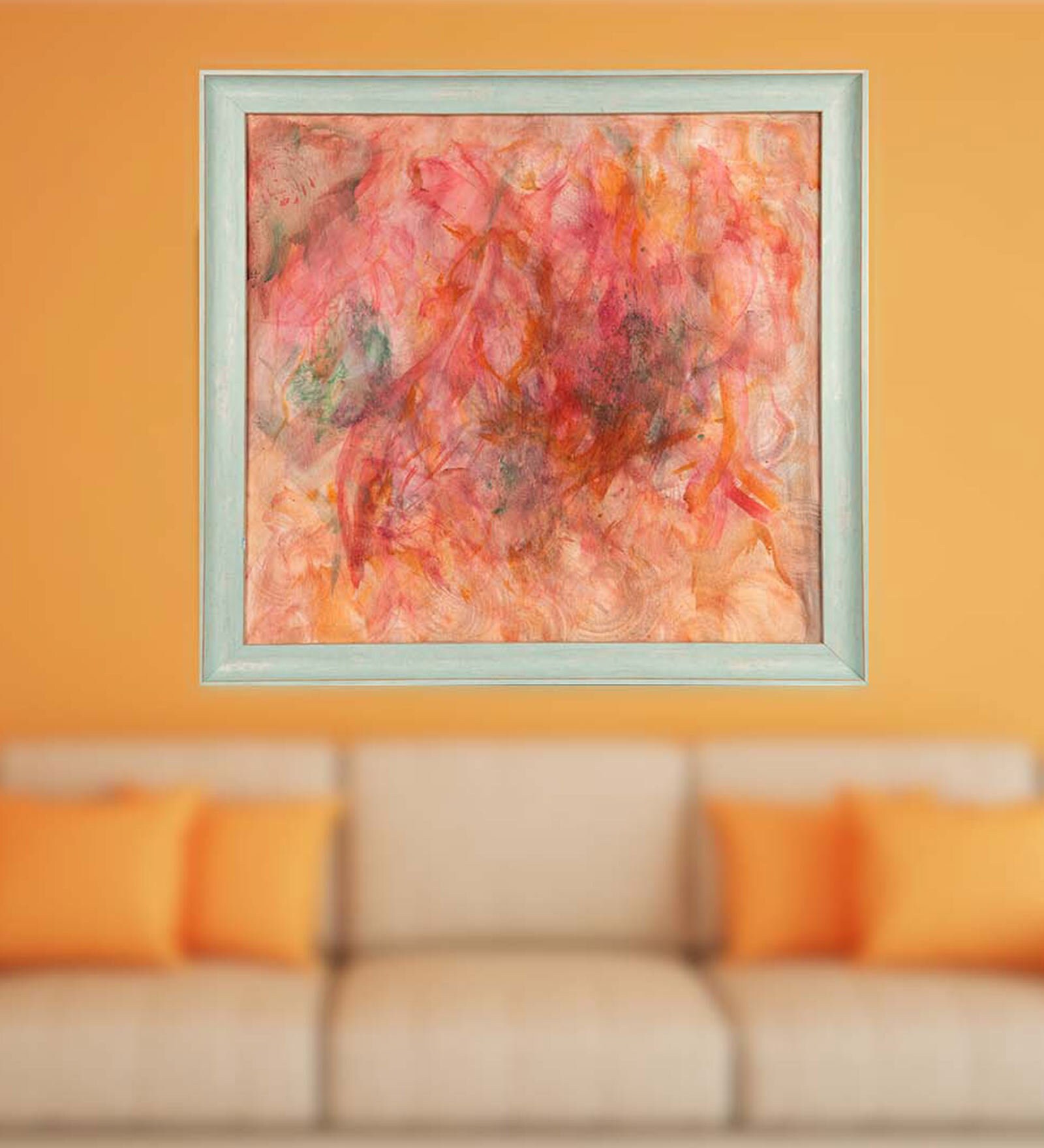 Multicolour Holi Canvas Framed Acrylic Paint Hand Paintings