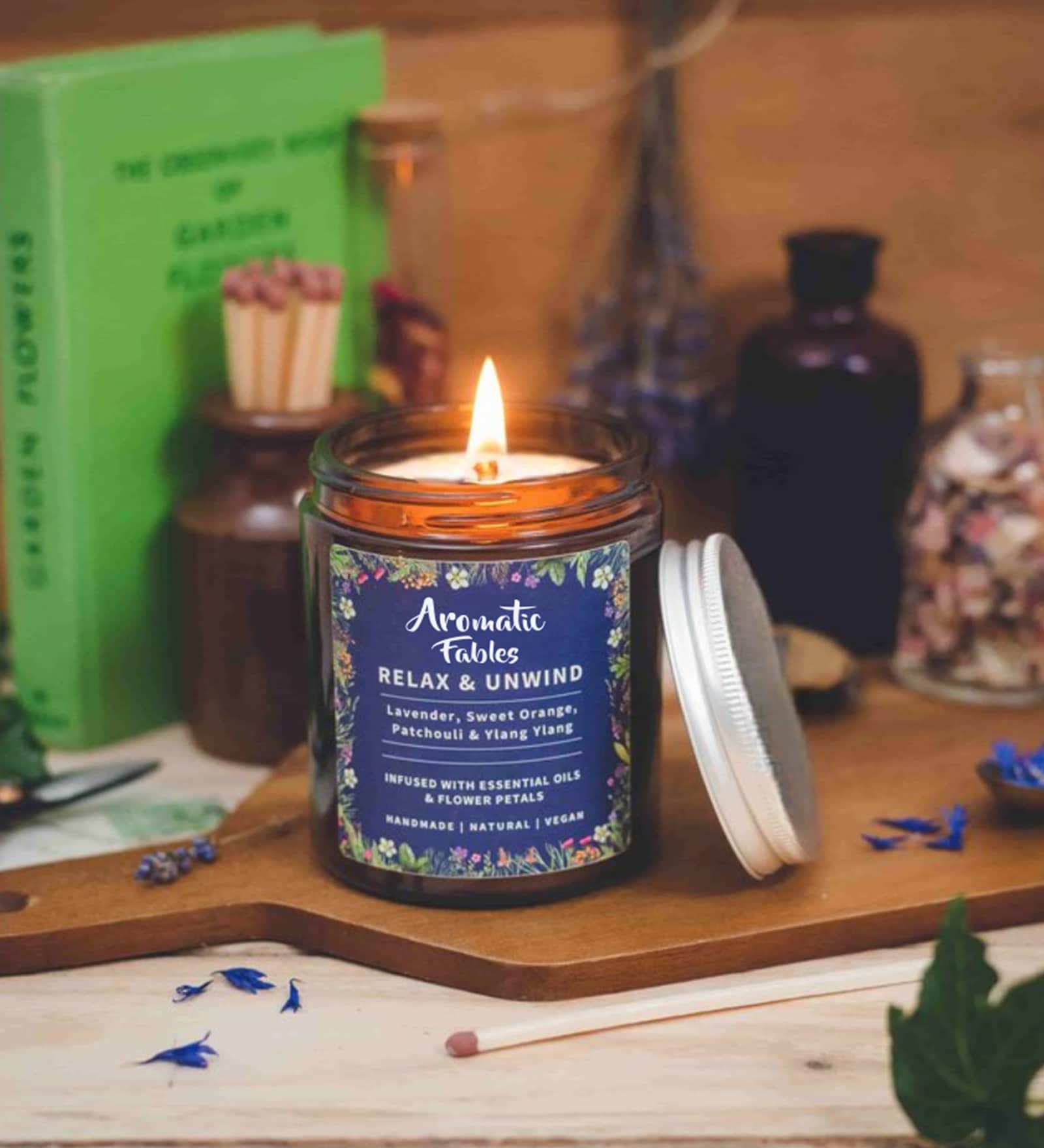 Holiday Lavender Scented Candle A Peaceful Christmas in a Glass Jar