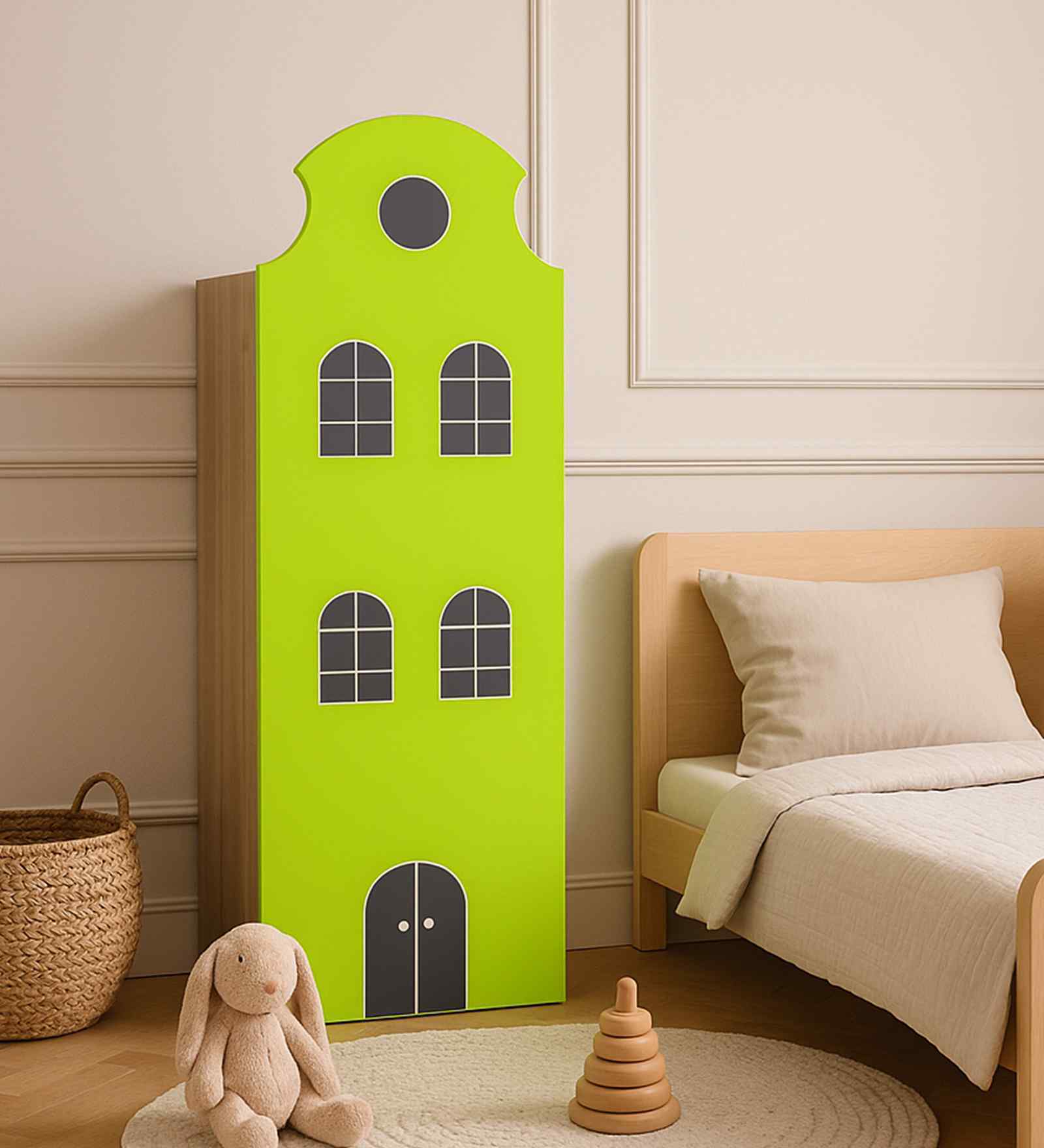Holland Kids Storage Cabinet In Green Finish