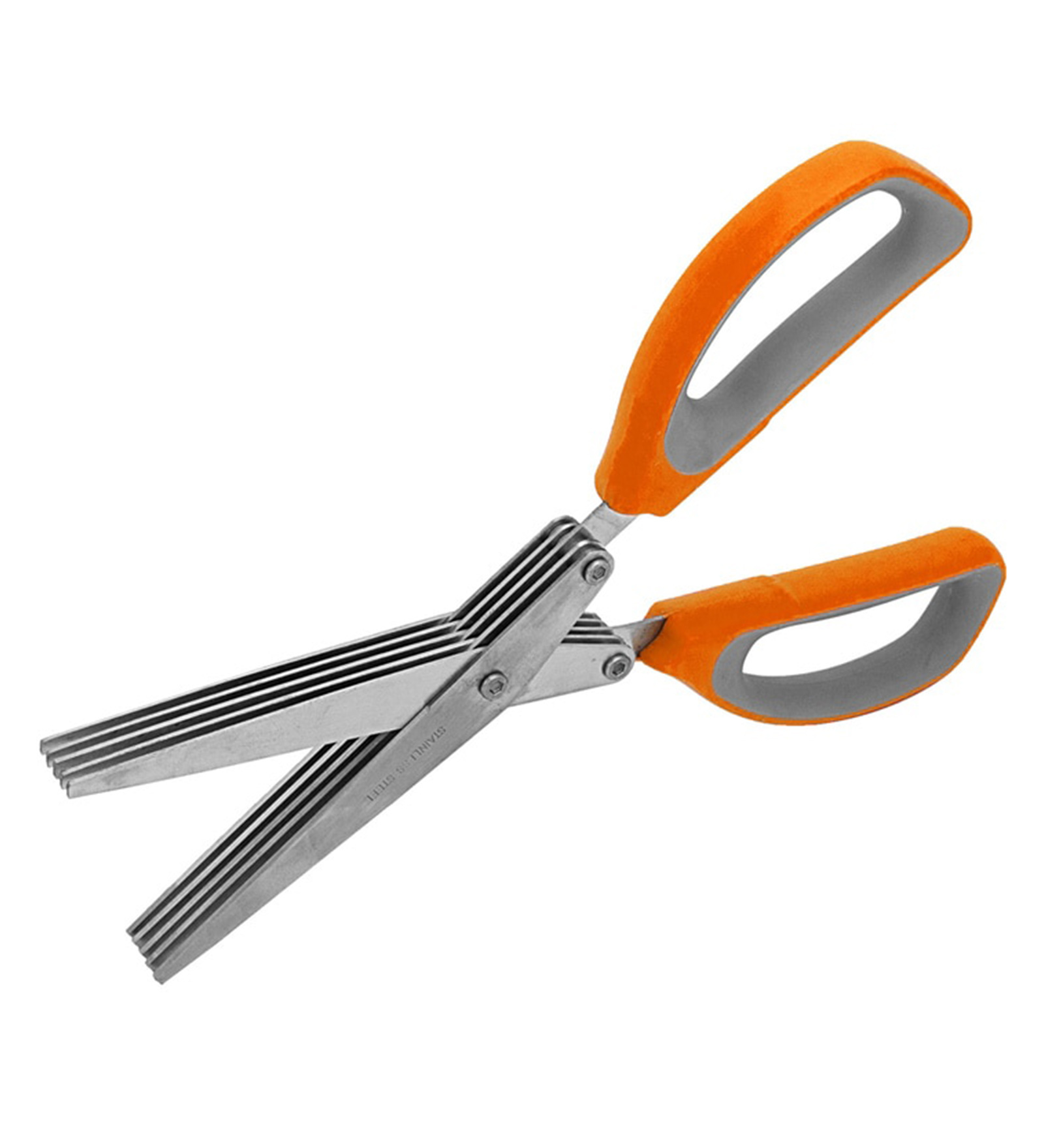 Stainless Steel 5 Blade Vegetable Scissors with Cleaning Brush