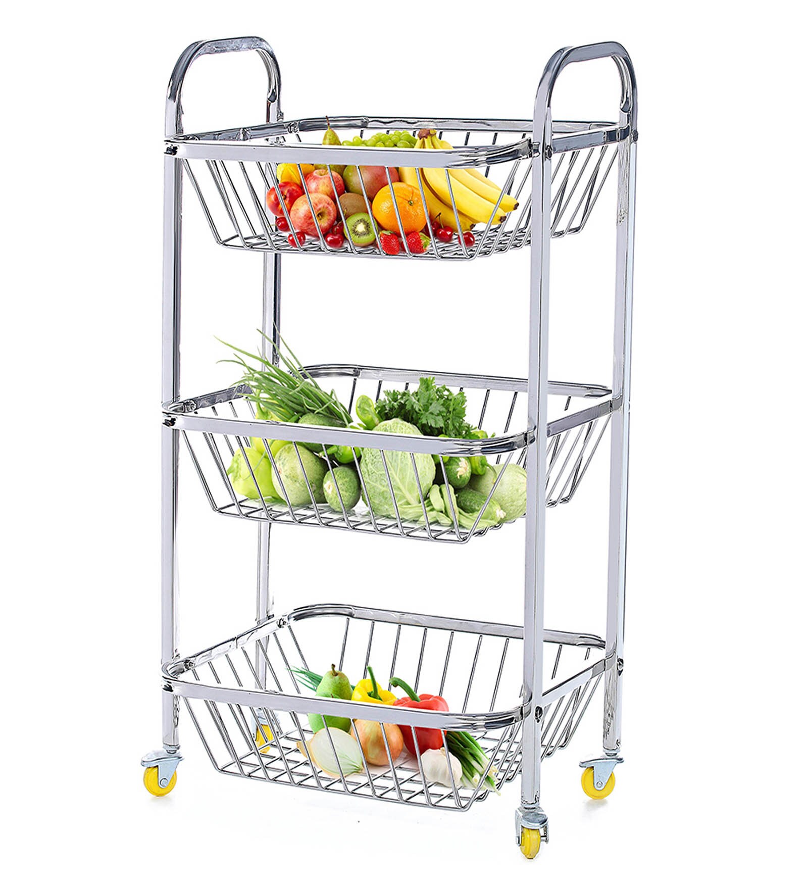 Buy 3 Tier Stainless Steel Kitchen Trolley By Home Creations Online