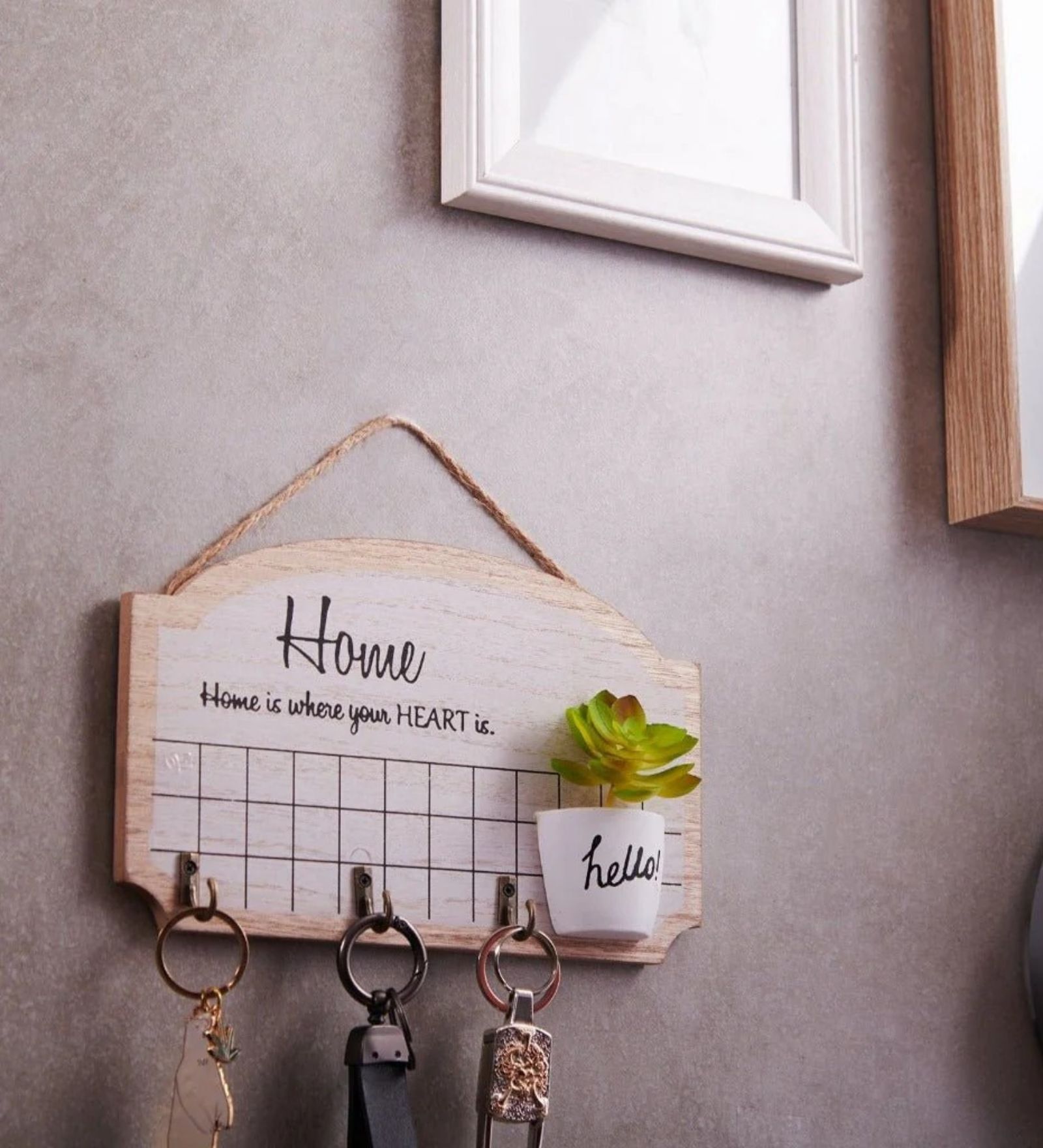 Home is where your heart is 3 Hook Wall Keyhooks