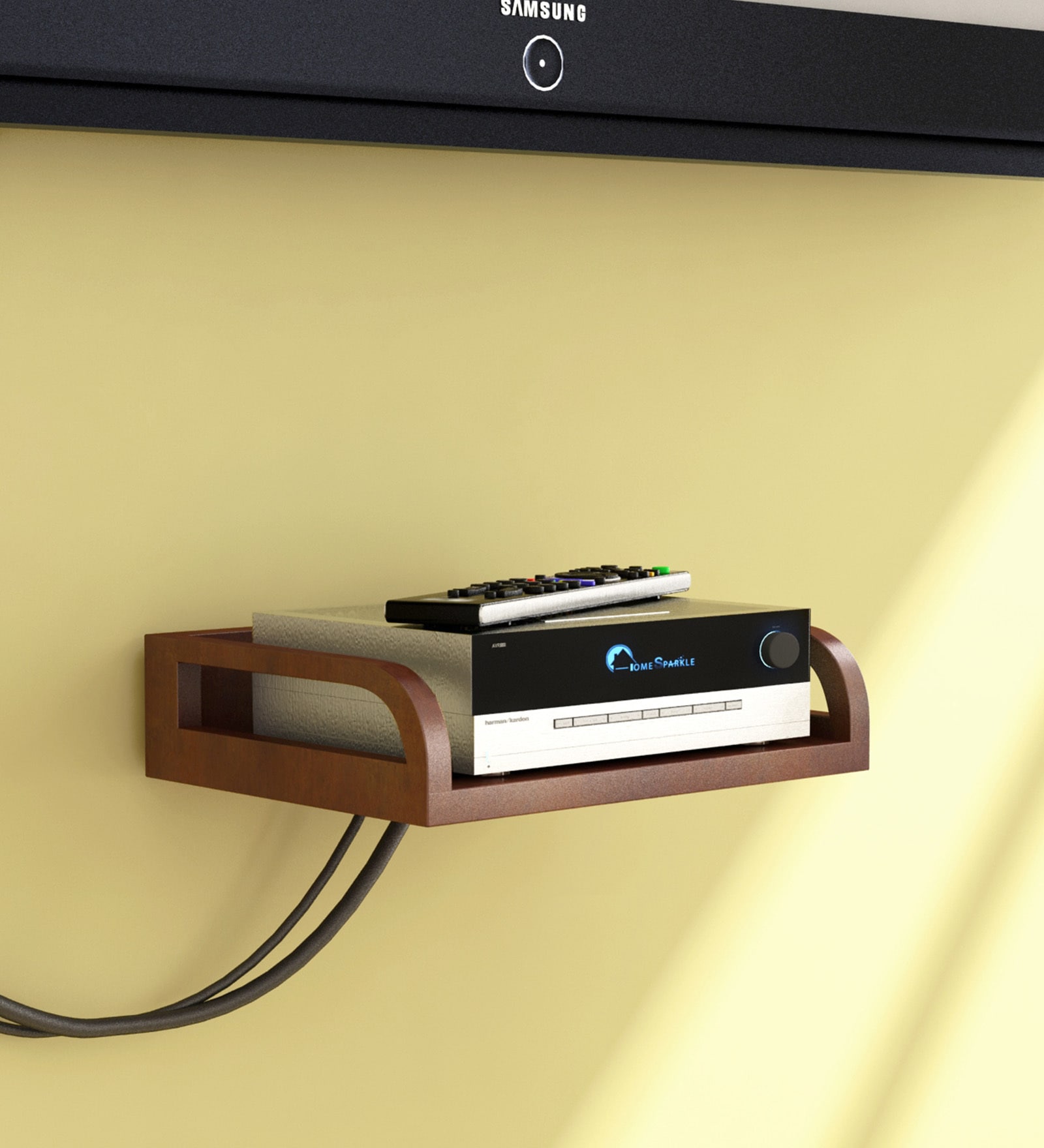 Engineered Wood Set Top Box Holder in Brown Colour