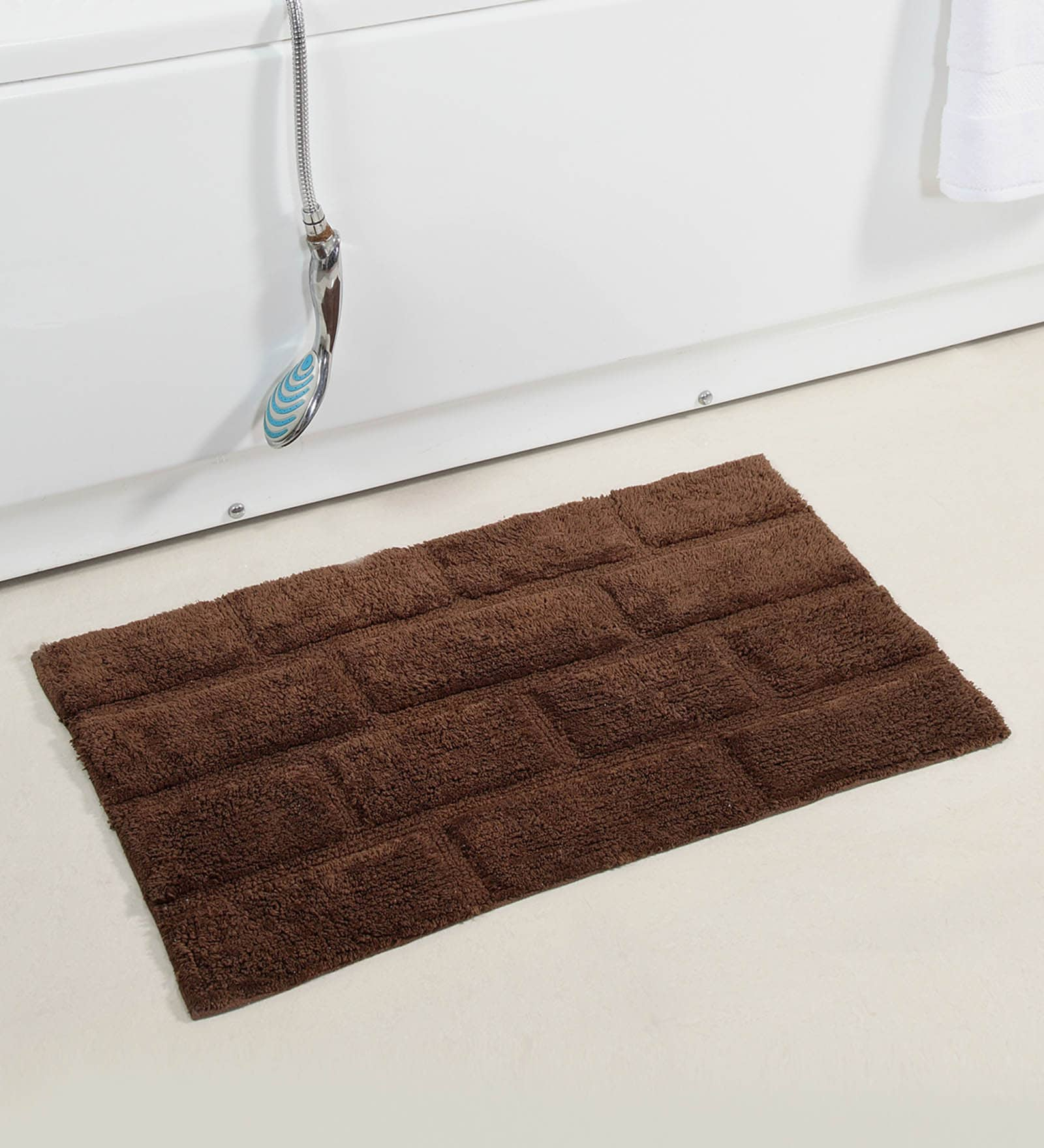 Brown Abstract Cotton 32x20 Inches Max Absorbant Bath Mat