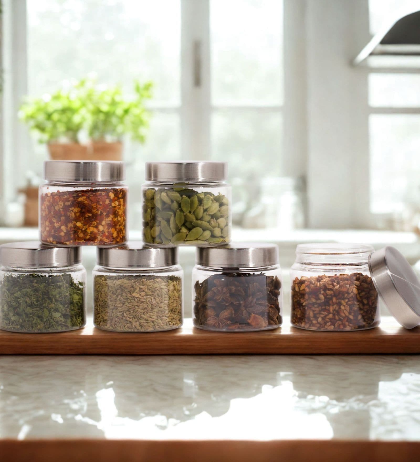 Homely Stainless Containers 125 ML (6pcs Set)