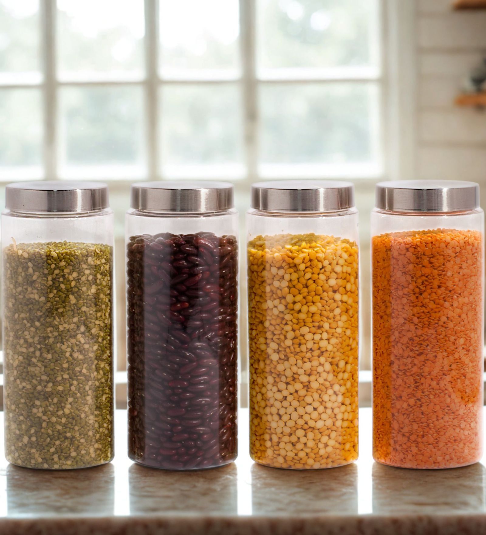 Homely Stainless Containers 1500 ML Long(4pcs Set)