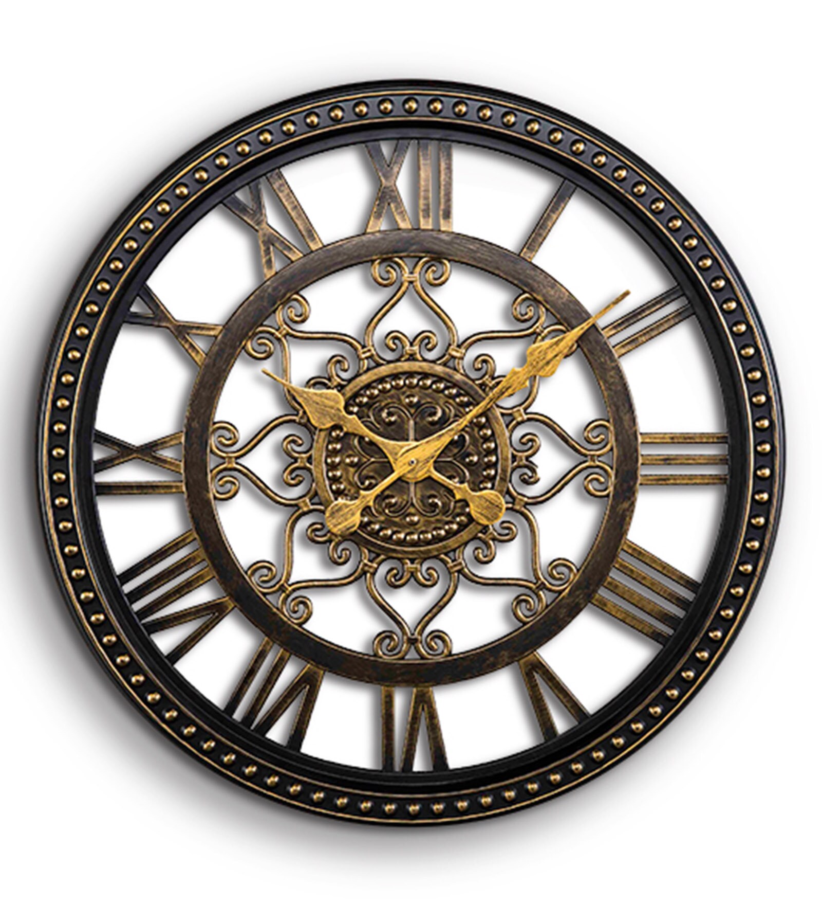 Buy HomeTown Black Plastic 20 Inch Round Aristo Big Roman Wall Clock