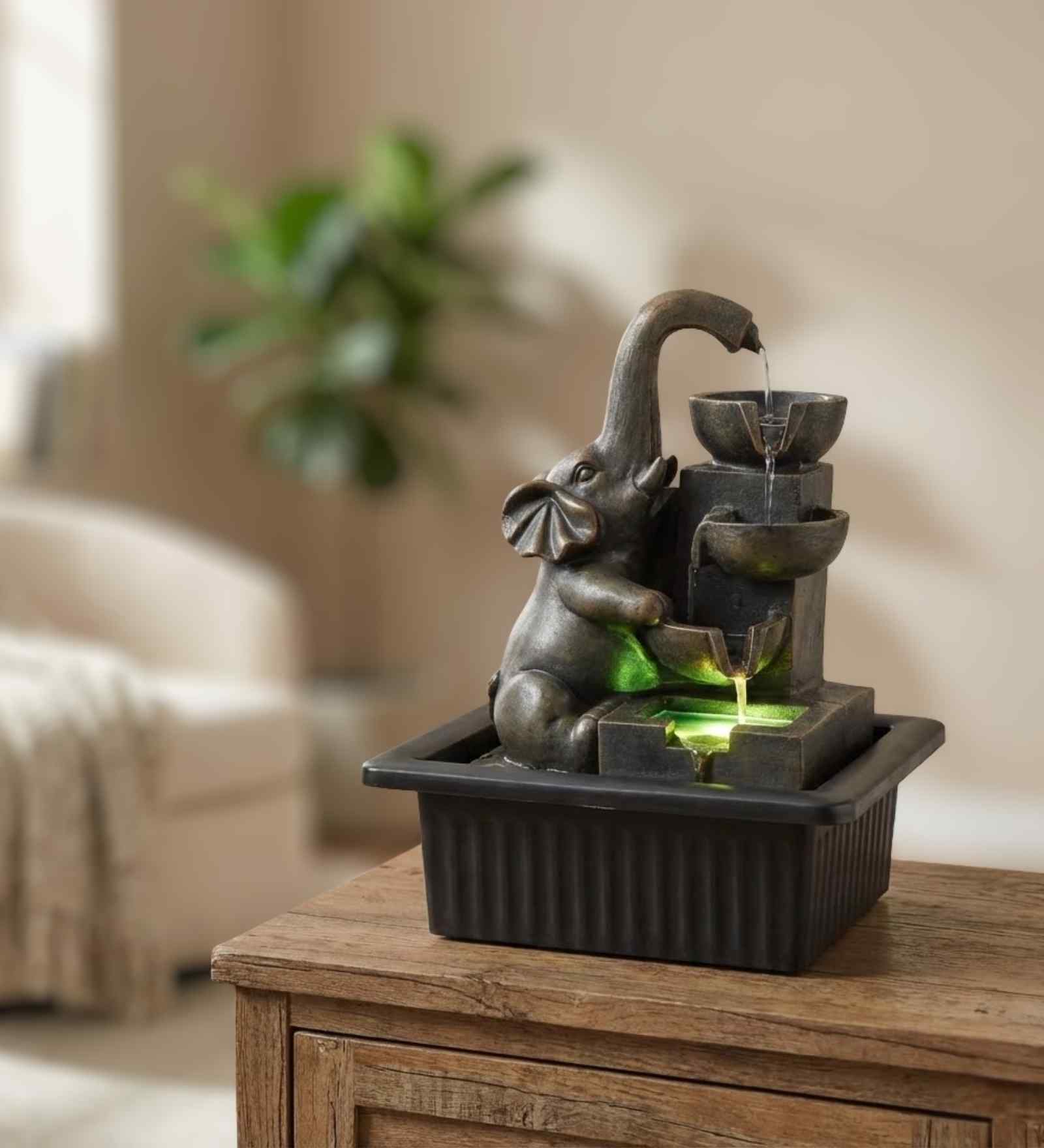 Impression Polyresin Elephant Water Fountain 21 cm Impression Polyresin Elephant Water Fountain 21 cm