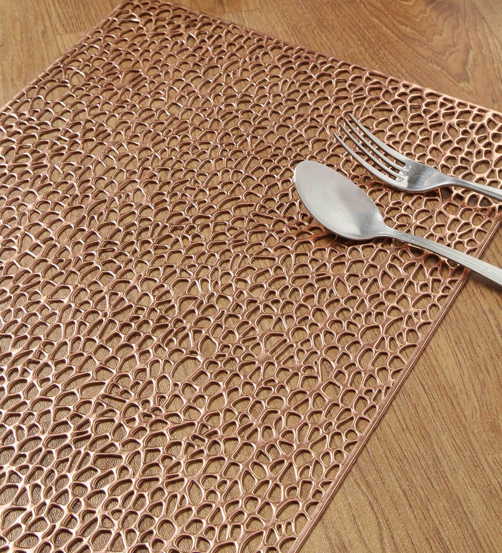 Velveteen (17x12) Brown Leatherette (Set of 6) Placemat