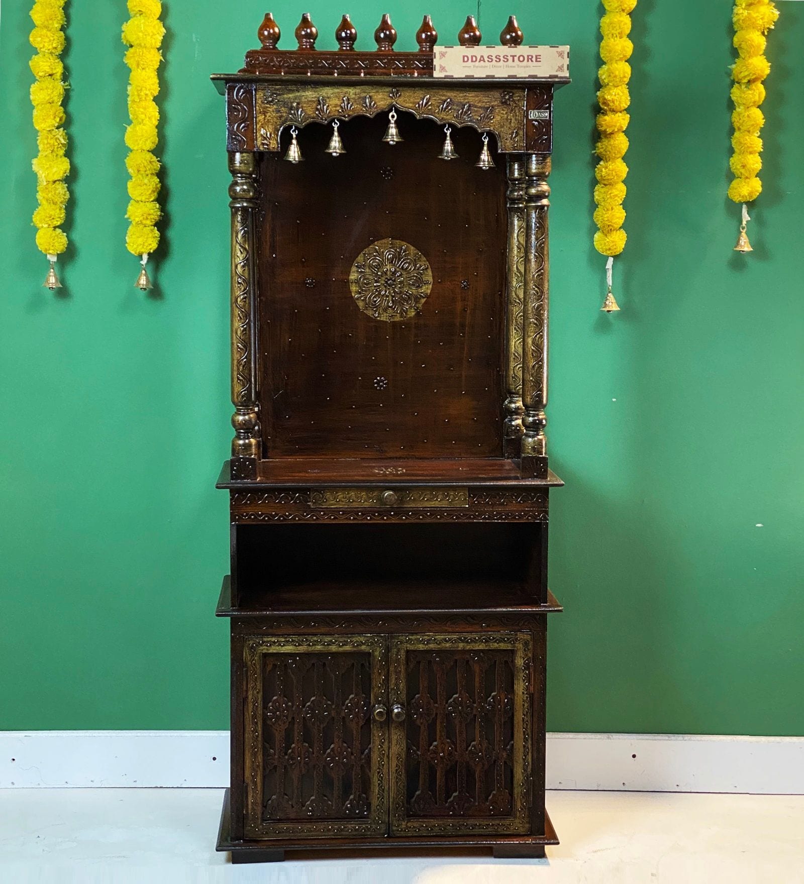 Honey finish Solid Sheesham Wooden Temple Honey finish Solid Sheesham Wooden Temple