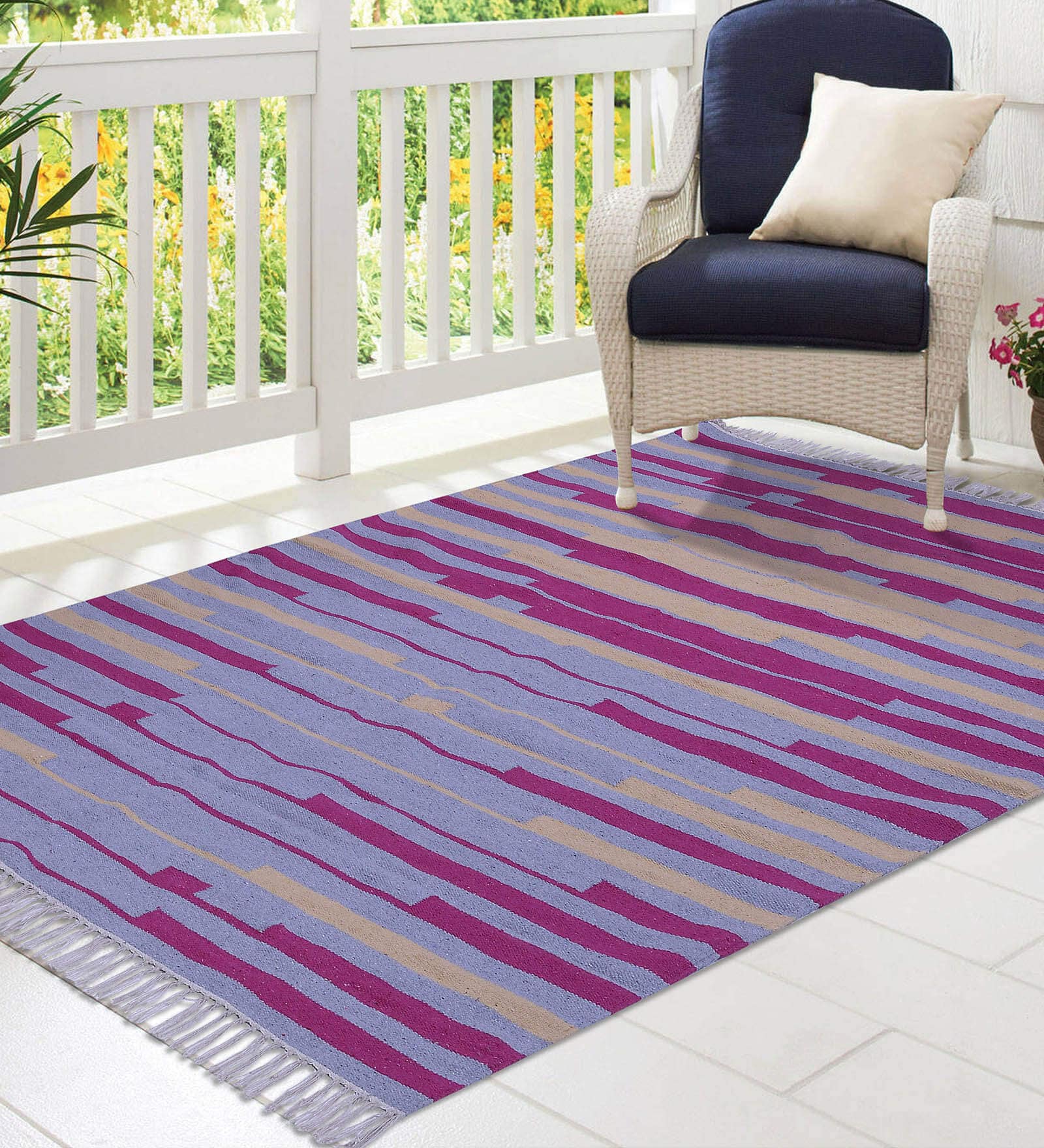 Horizontal Lines Carpet in Multicolour