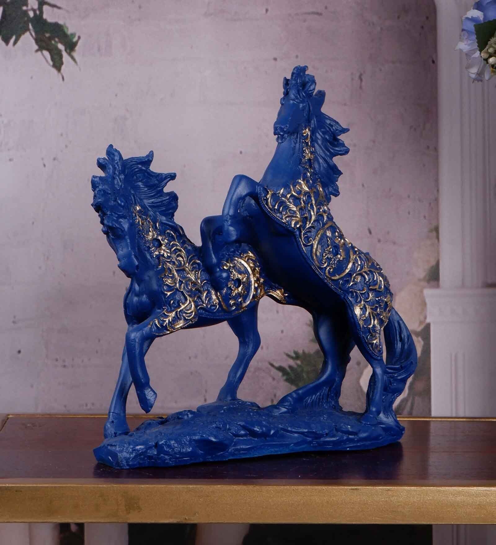 Buy Horse Blue Polyresin Figurine at 27 OFF by The White Ink Decor