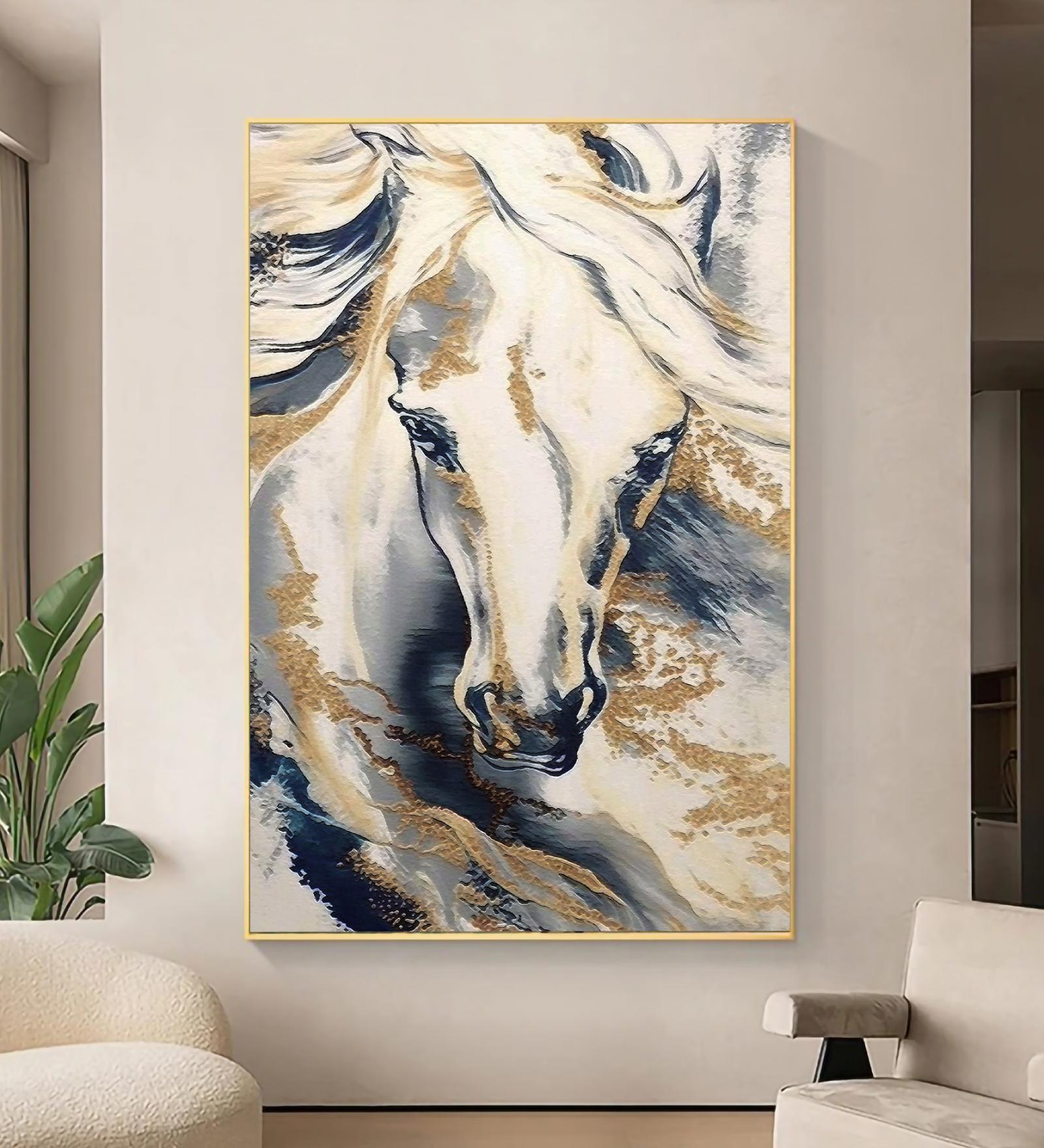 Horse Multicolour Synthetic Wood Wall Art