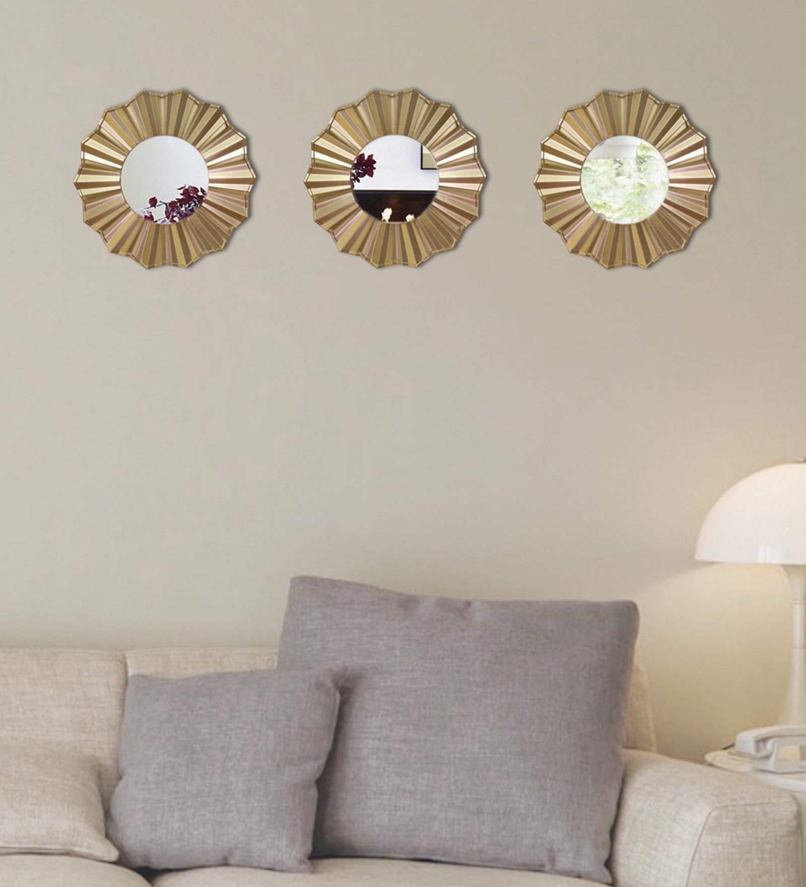 Buy Hosley Set of 3 Decorative Gold Wall Mirror Online Decorative