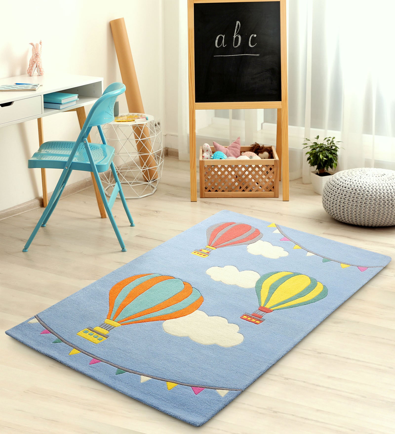 Multicolor Abstract Wool 3 ft x 5 ft Kids Carpet