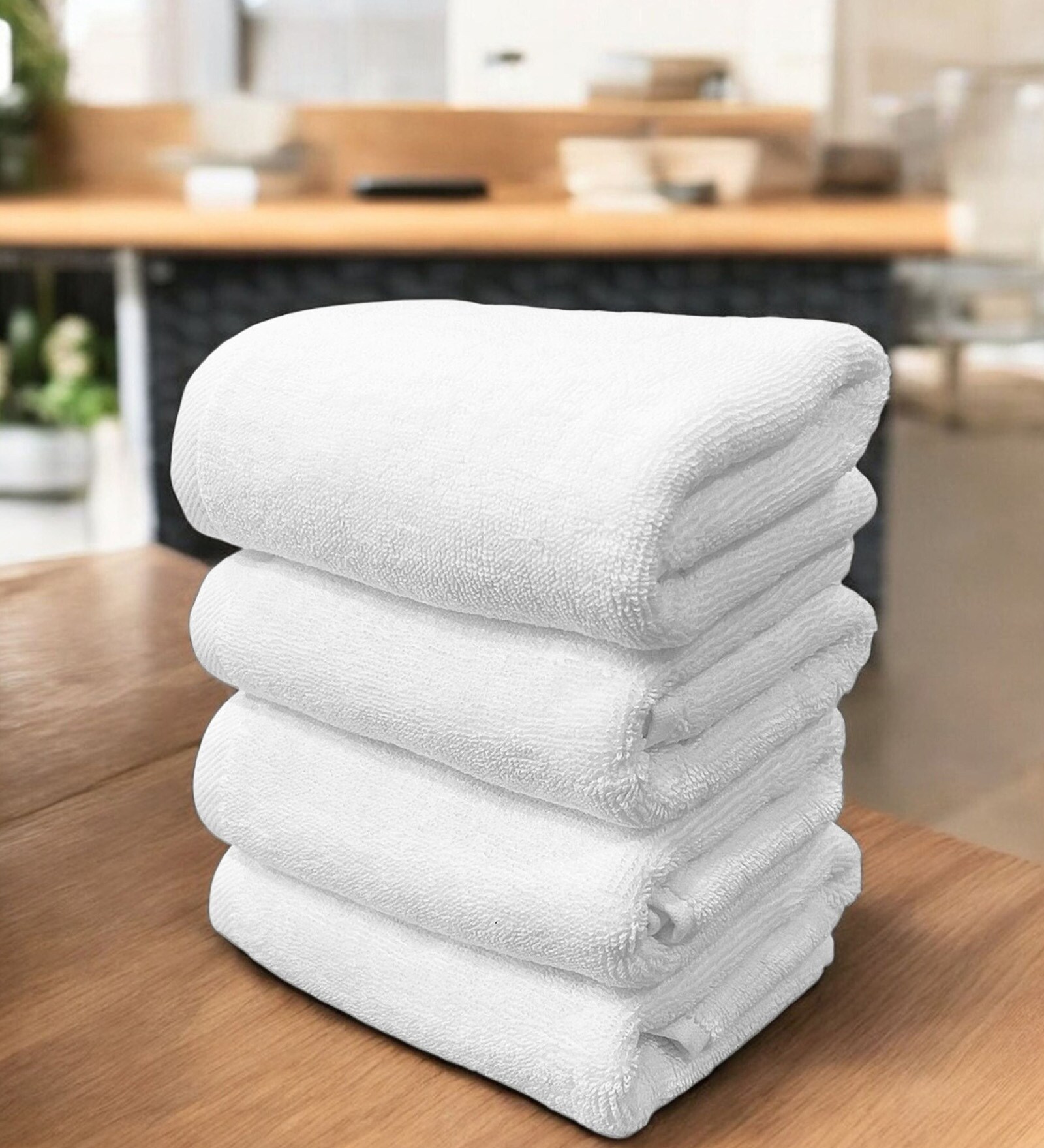 White Cotton Hand Towels 700 GSM Pack of 4