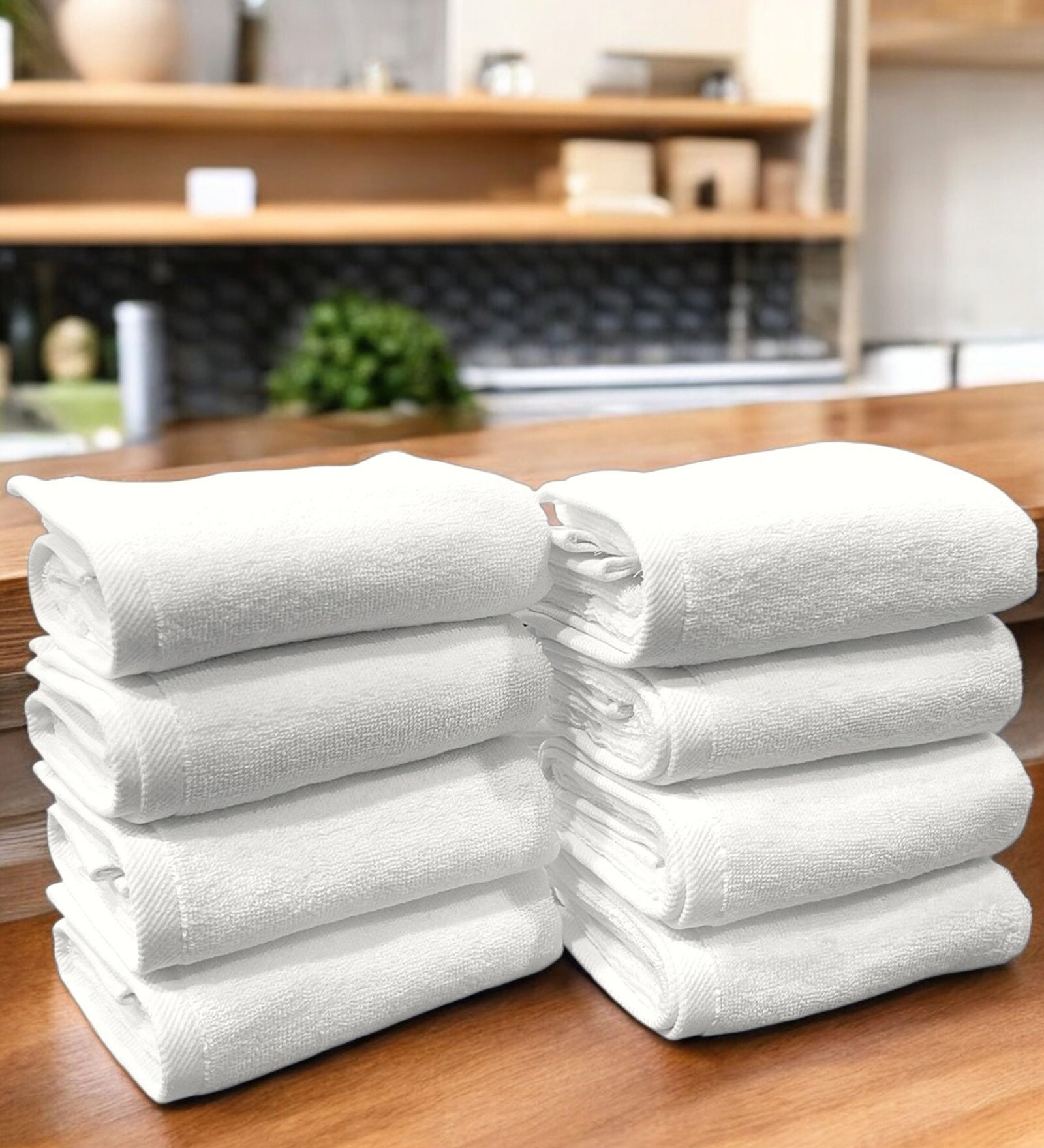 White Cotton Hand Towels 700 GSM Pack of 8