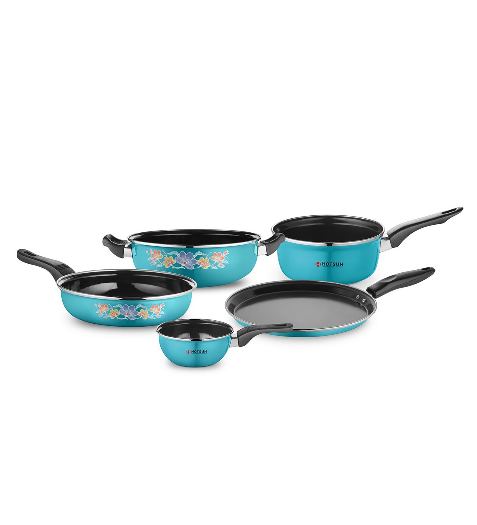 Buy Hotsun Enamel Induction Bottom Cookware Set of 5 Online Cookware Sets Cookware