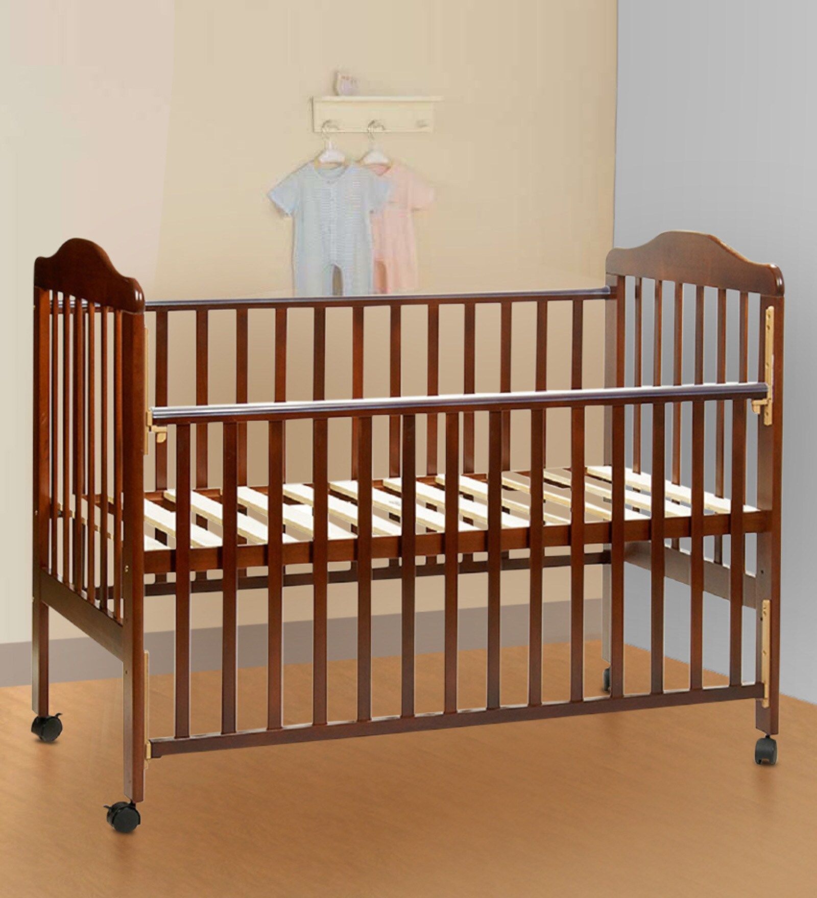 Buy Howard Solid Wood Baby Cot in Teak Finish by BabyCenter Online