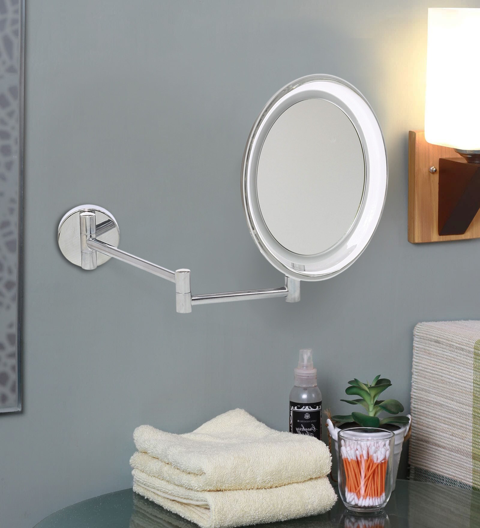 Buy Howards Storage World Metallic Chrome & Glass 7.5 x 7.5 Inch Wall