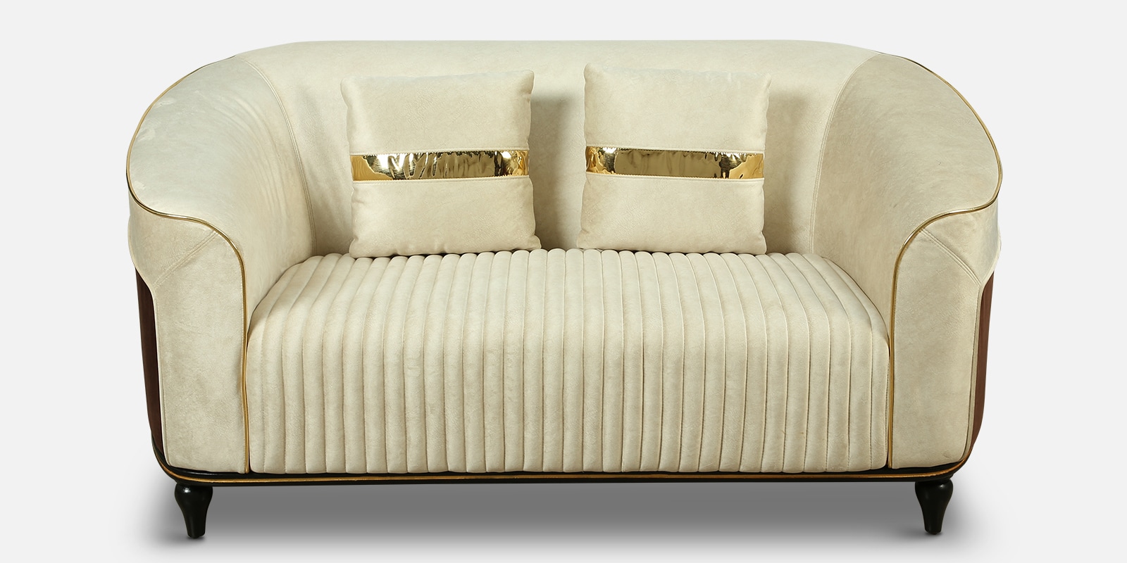Holland Velvet 2 Seater Sofa in Beige Colour