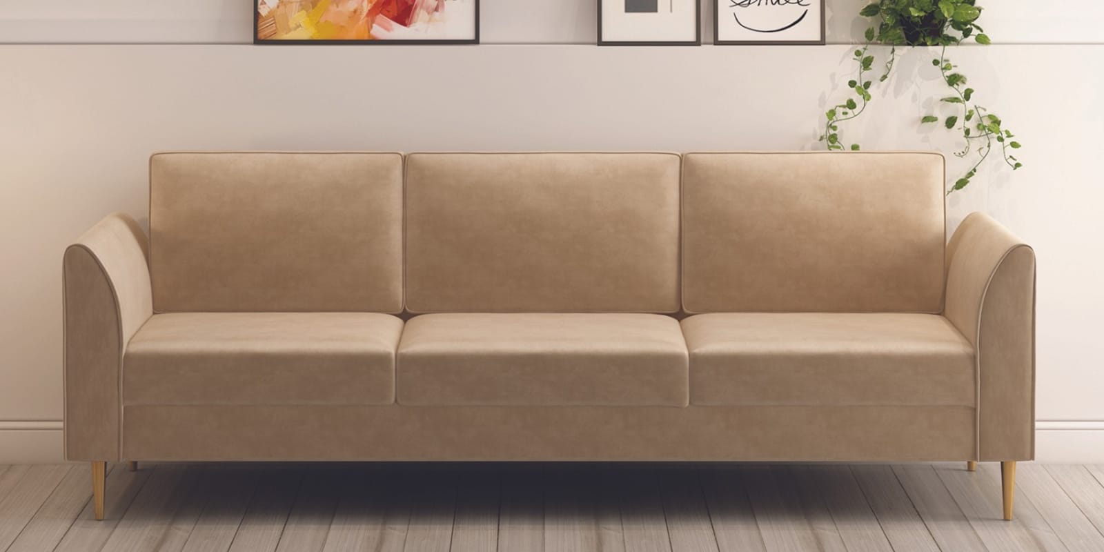 Host Velvet 3 Seater Sofa In Plush Pink