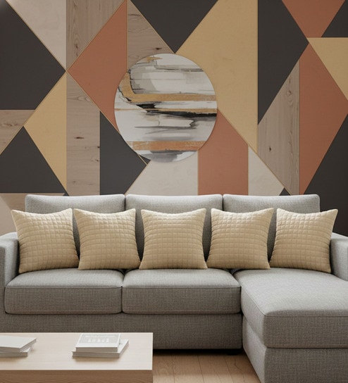 Cream Velvet Embroidered 16X16 Inches 5Pcs Cushion Covers