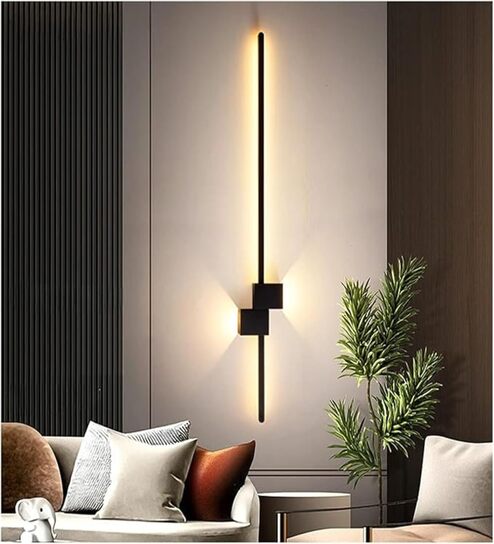 Holden 600mm Linear Wall Light Black Body Dual Spot Tri-Color LED Modern Decorative Wall Lamp for Living Room Bedroom