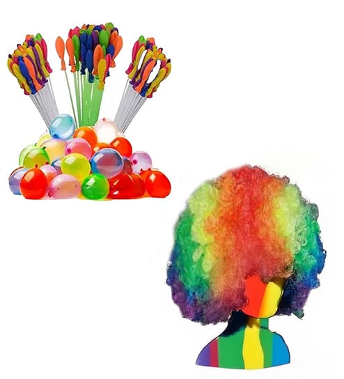 Holi Water Balloons, and Multicolor Malinga Style Hair Cap
