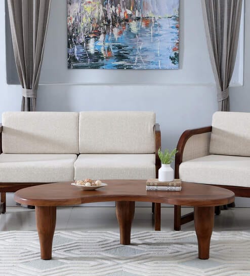 Holmes Solid Wood Coffee Table In Teak Finish