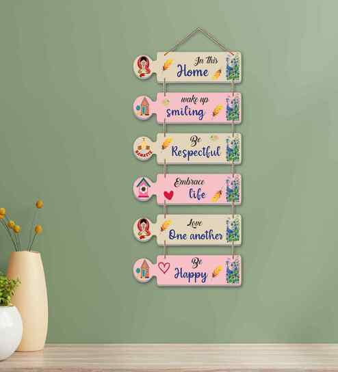 Home Quotes Wooden Wall Hanging for Living Room Bedroom Home Decoration